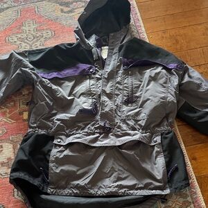 Columbia Gray and Black Ski Jacket with Purple Accents